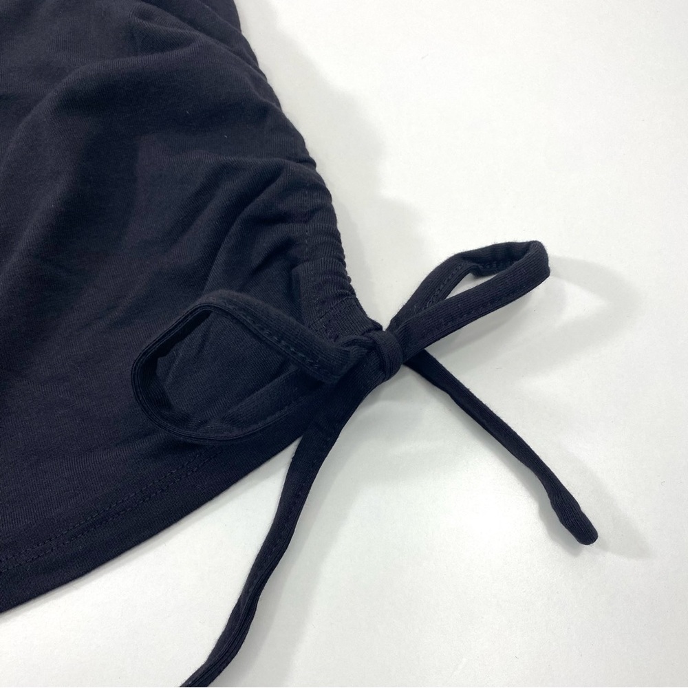 Belle by Kim Gravel Black TripleLuxe Knit Ruched Side V-Neck Elbow Sleeve Top 3X - Picture 6 of 12